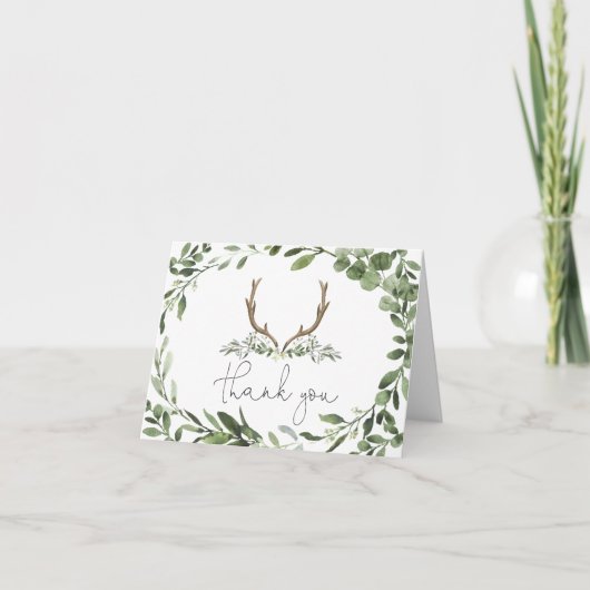 Lumberjack Deer Baby shower Hartelijk dank Bedankkaart (Voorkant)