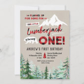 Lumberjack draait een verjaardagsuitnodiging om kaart (Voorkant)