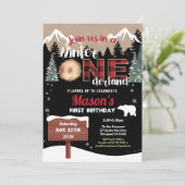 Lumberjack eerste verjaardag beer Onederland Kaart (Staand voorkant)