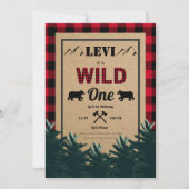 Lumberjack eerste verjaardag, Wild One uitnodiging (Voorkant)