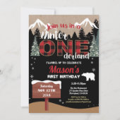 Lumberjack eerste verjaardag winter Onederland Kaart (Voorkant)