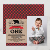 Lumberjack eerste verjaardagsfeestje rustieke jong kaart (Voorkant / Achterkant)