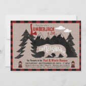 Lumberjack en Jill Couples Coed Baby shower Kaart (Voorkant)