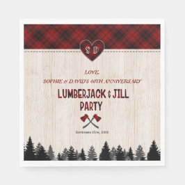 LumberJack en Jill Huwelijkshout 40e Jubileum Servet