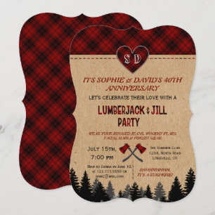 LumberJack en Jill Wedding 40th Jubileum Kaart