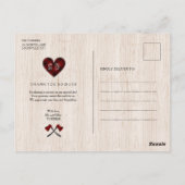 LumberJack en Jill Wedding Jubileum Dank u wel Briefkaart (Achterkant)