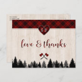 LumberJack en Jill Wedding Jubileum Dank u wel Briefkaart (Voorkant / Achterkant)