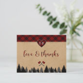LumberJack en Jill Wedding Jubileum Dank u wel Briefkaart (Staand voorkant)