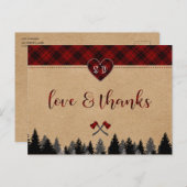 LumberJack en Jill Wedding Jubileum Dank u wel Briefkaart (Voorkant / Achterkant)