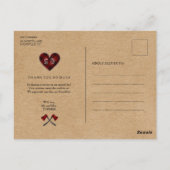 LumberJack en Jill Wedding Jubileum Dank u wel Briefkaart (Achterkant)