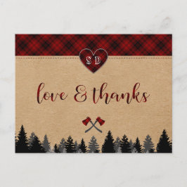 LumberJack en Jill Wedding Jubileum Dank u wel Briefkaart
