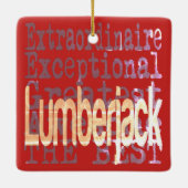 Lumberjack Extraordinaire Keramisch Ornament (Achterkant)