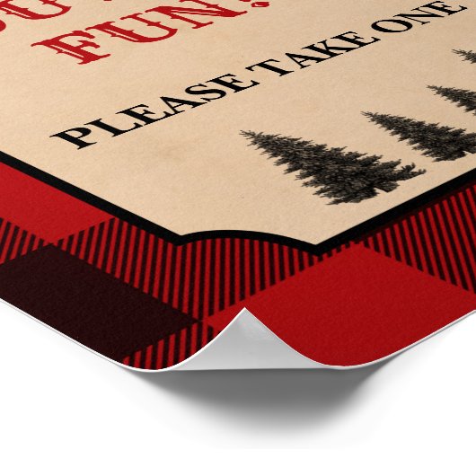 Lumberjack Favor Sign We hopen dat je plezier hebt Poster (Hoek)