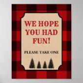 Lumberjack Favor Sign We hopen dat je plezier hebt Poster (Voorkant)