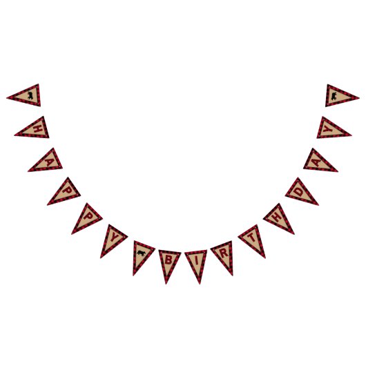 Lumberjack First Birthday, Happy Birthday Vlaggetjes (Alle)