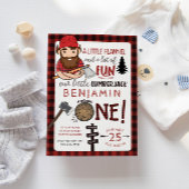 Lumberjack First Birthday Invitation, 1st Invite Kaart