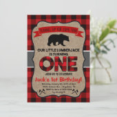Lumberjack First Birthday Invitation Kaart (Staand voorkant)