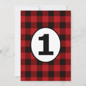 Lumberjack First Birthday Invitation Kaart (Achterkant)