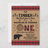 Lumberjack First Birthday Invitation Kaart (Voorkant)