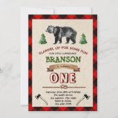 Lumberjack First Birthday Invitation Kaart (Voorkant)