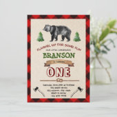 Lumberjack First Birthday Invitation Kaart (Staand voorkant)
