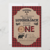 Lumberjack First Birthday Invitation Kaart (Voorkant)