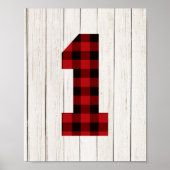 Lumberjack First Birthday Number 1 decor Poster (Voorkant)
