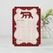 Lumberjack First Birthday Time Capsule Guestbook Kaart (Staand voorkant)