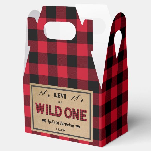 Lumberjack First Birthday, Wild One Bedankdoosjes (Geopend)