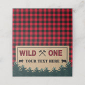Lumberjack First Birthday, Wild One Plaatskaartje (Buitenkant ongevouwen)
