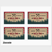 Lumberjack First Birthday, Wild One Rechthoekige Sticker (Vel)