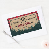 Lumberjack First Birthday, Wild One Rechthoekige Sticker (Envelop)