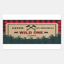Lumberjack First Birthday, Wild One Rechthoekige Sticker
