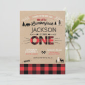 Lumberjack Flanel eerste verjaardag uitnodiging (Staand voorkant)