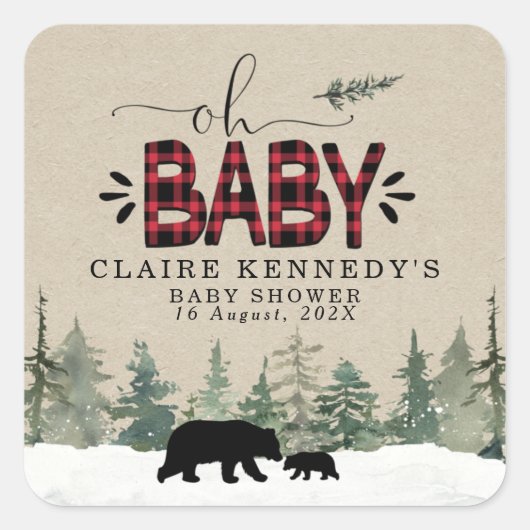 Lumberjack flanel oh baby baby shower Sticker (Voorkant)