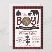 Lumberjack Flannel Boy Baby shower Invitation Beer Kaart (Voorkant)
