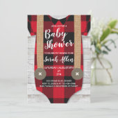 Lumberjack Flannel Boy Baby shower Invitation Kaart (Staand voorkant)