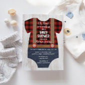 Lumberjack Flannel Boy Baby shower Invitation Kaart