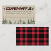 Lumberjack Flannel Diaper Raffle Card Insert Informatiekaartje (Voorkant / Achterkant)