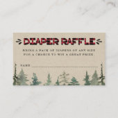 Lumberjack Flannel Diaper Raffle Card Insert Informatiekaartje (Voorkant)