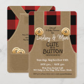 Lumberjack Flannel Schattige als een Button Baby s Kaart (Voorkant / Achterkant)