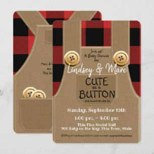 Lumberjack Flannel Schattige als een Button Baby s Kaart