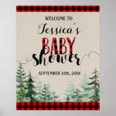 Lumberjack forest Baby shower Welcome Sign Poster (Voorkant)