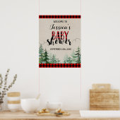 Lumberjack forest Baby shower Welcome Sign Poster (Keuken)