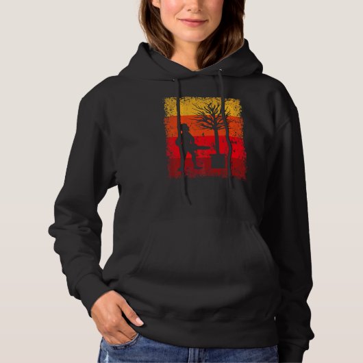 Lumberjack Forestry Chainzaag Retro Hoodie (Voorkant)