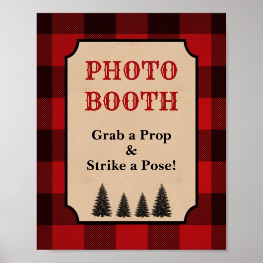 Lumberjack Foto Booth Sign Grab a Prop Poster (Voorkant)