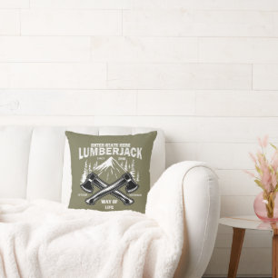Lumberjack Gekruiste Bijlen Levensstijl Sinc aanpa Kussen