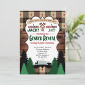 Lumberjack Gender Reopenbaart Baby shower Kaart (Staand voorkant)