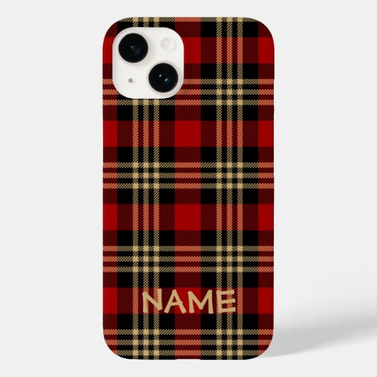 Lumberjack Geplakt Patroon Aangepaste naam Hoesje- Case-Mate iPhone Case (Achterkant)
