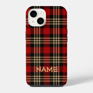Lumberjack Geplakt Patroon Aangepaste naam Hoesje- iPhone 14 Hoesje